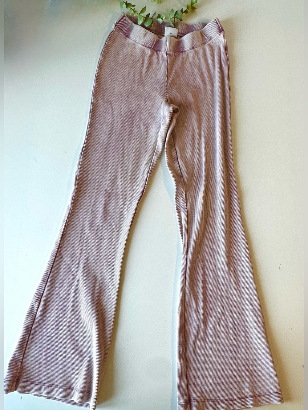 Zara Girls Ribbed Flare Pants Pink Size 9-10 Years 140 cm
